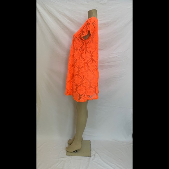Kimchi Blue Sz Medium Orange Sunflower Lace Dress - Picture 10 of 13